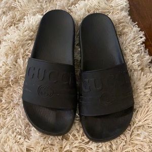 Black Gucci slides
